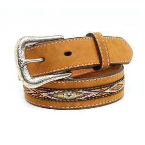 ARIAT Kid’s Tan Beaded Belt Leather Size 30